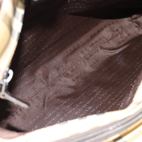 BURBERRY Nova Check Handtasche PVC Beige Auth bs35282