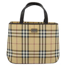 BURBERRY Nova Check Handtasche PVC Beige Auth bs35282-2