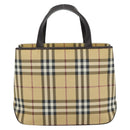 BURBERRY Nova Check Handtasche PVC Beige Auth bs35282-3