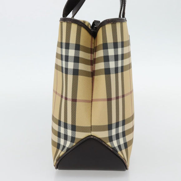 BURBERRY Nova Check Handtasche PVC Beige Auth bs35282