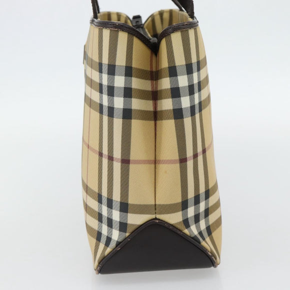 BURBERRY Nova Check Handtasche PVC Beige Auth bs35282