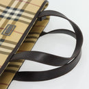 BURBERRY Nova Check Handtasche PVC Beige Auth bs35282-7