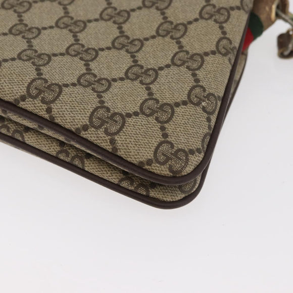 GUCCI GG Supreme Web Sherry Line Tasche PVC Beige Gold 904 02 035 Auth bs35284
