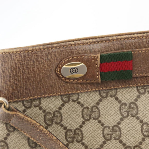 GUCCI GG Supreme Web Sherry Line Tasche PVC Beige Gold 904 02 035 Auth bs35284