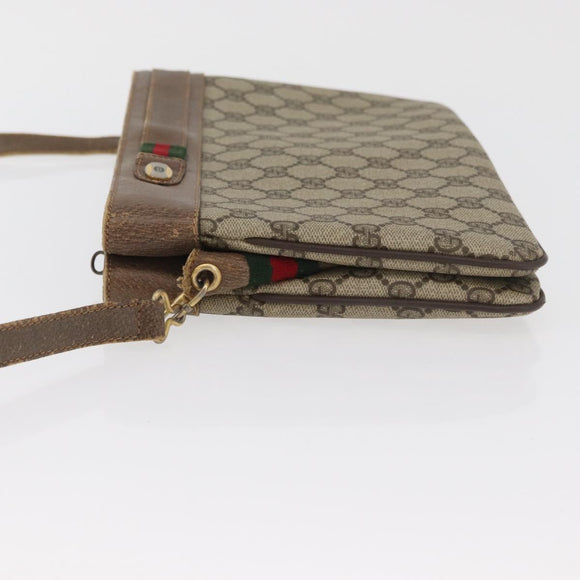 GUCCI GG Supreme Web Sherry Line Tasche PVC Beige Gold 904 02 035 Auth bs35284