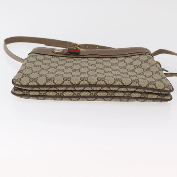 GUCCI GG Supreme Web Sherry Line Tasche PVC Beige Gold 904 02 035 Auth bs35284