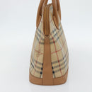 Burberrys Nova Check Hand Bag PVC Beige Gold Auth bs35285-4
