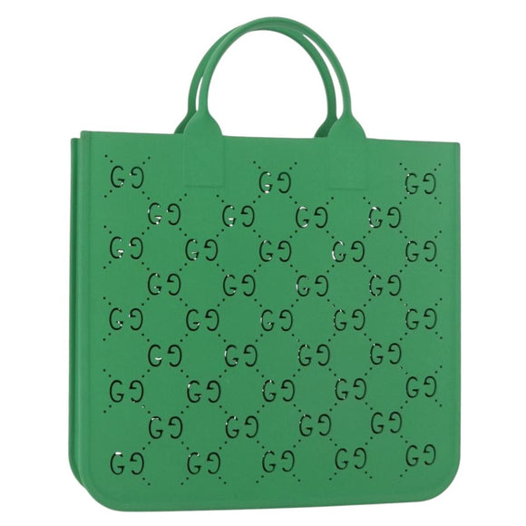 GUCCI GG Children's Tote Bag Rubber Green 679365 Auth bs35286A