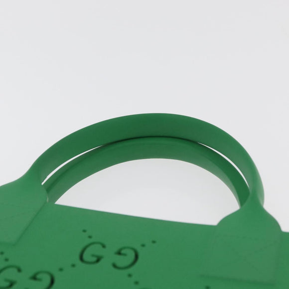 GUCCI GG Children's Tote Bag Rubber Green 679365 Auth bs35286A
