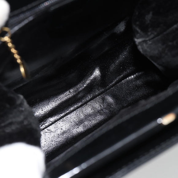 GUCCI Tote Bag Patent leather Black Gold 001 781 1735 Auth bs35287