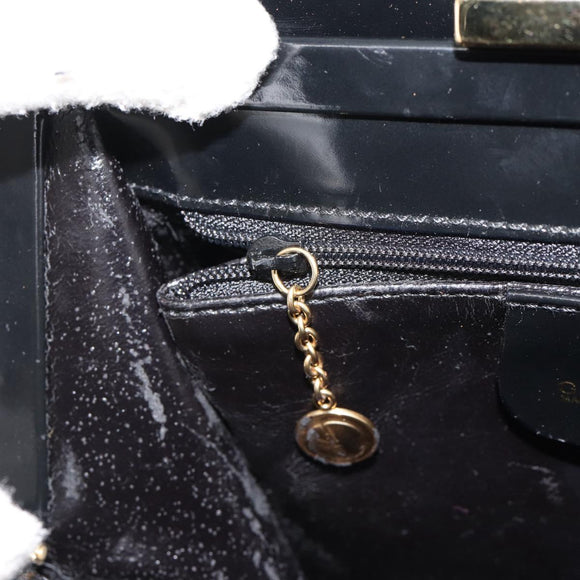 GUCCI Tote Bag Patent leather Black Gold 001 781 1735 Auth bs35287