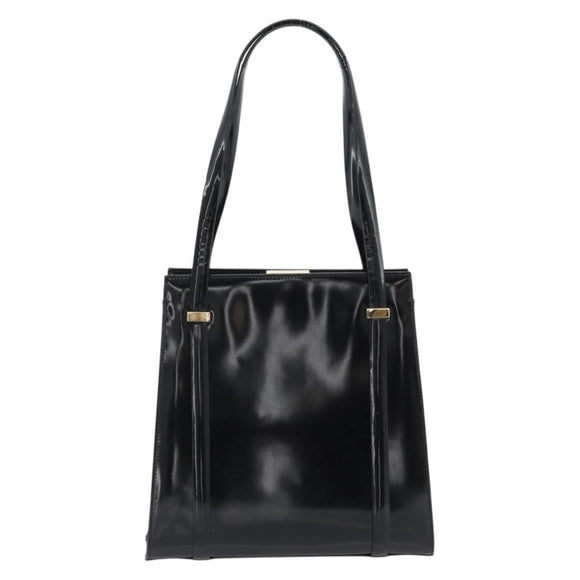 GUCCI Tote Bag Patent leather Black Gold 001 781 1735 Auth bs35287