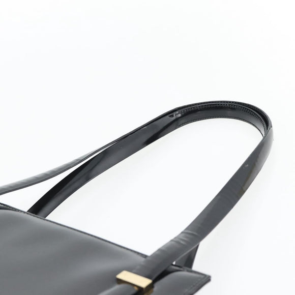 GUCCI Tote Bag Patent leather Black Gold 001 781 1735 Auth bs35287