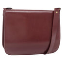 CARTIER Must Line Shoulder Bag Leather Bordeaux Gold Auth bs35291-1
