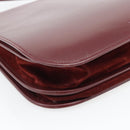 CARTIER Must Line Shoulder Bag Leather Bordeaux Gold Auth bs35291-11