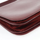 CARTIER Must Line Shoulder Bag Leather Bordeaux Gold Auth bs35291-13