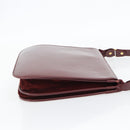 CARTIER Must Line Shoulder Bag Leather Bordeaux Gold Auth bs35291-5