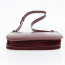 CARTIER Must Line Shoulder Bag Leather Bordeaux Gold Auth bs35291-9