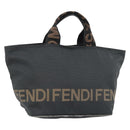 FENDI Handtas Nylon Zwart Zilver Auth bs35293-1