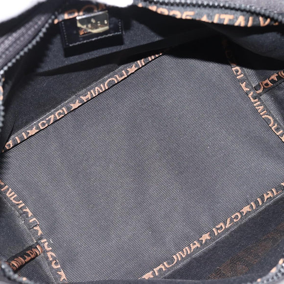 FENDI Handtas Nylon Zwart Zilver Auth bs35293