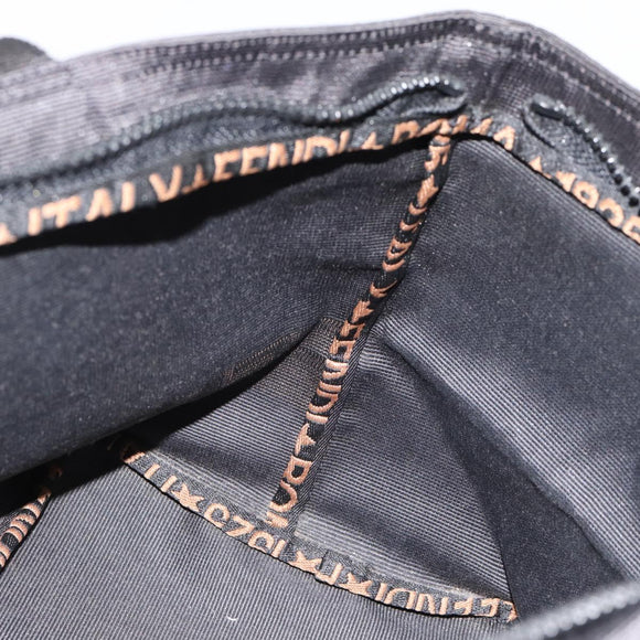 FENDI Handtas Nylon Zwart Zilver Auth bs35293