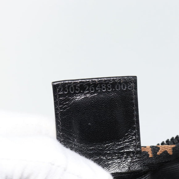 FENDI Handtas Nylon Zwart Zilver Auth bs35293