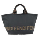 FENDI Handtas Nylon Zwart Zilver Auth bs35293-2