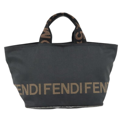 FENDI Hand Bag Nylon Black Silver Auth bs35293 - 0