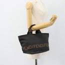 FENDI Handtas Nylon Zwart Zilver Auth bs35293-20