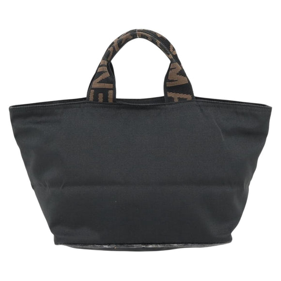 FENDI Handtas Nylon Zwart Zilver Auth bs35293