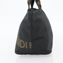 FENDI Handtas Nylon Zwart Zilver Auth bs35293-5