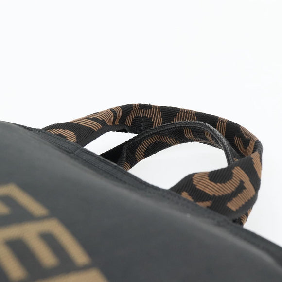 FENDI Handtas Nylon Zwart Zilver Auth bs35293