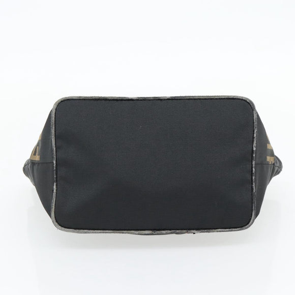 FENDI Handtas Nylon Zwart Zilver Auth bs35293