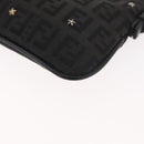 FENDI Zucchino Canvas Chain Shoulder Bag Black Gold Auth bs35294A-15