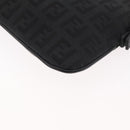 FENDI Zucchino Canvas Chain Shoulder Bag Black Gold Auth bs35294A-17