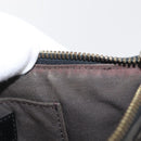 FENDI Zucchino Canvas Chain Shoulder Bag Black Gold Auth bs35294A-10