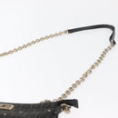 FENDI Zucchino Canvas Chain Shoulder Bag Black Gold Auth bs35294A-14