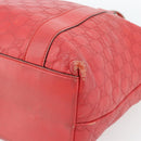 GUCCI GG Canvas Guccissima bamboo Hand Bag Leather Red Gold 339548 Auth bs35296-9