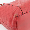GUCCI GG Canvas Guccissima bamboo Hand Bag Leather Red Gold 339548 Auth bs35296-14