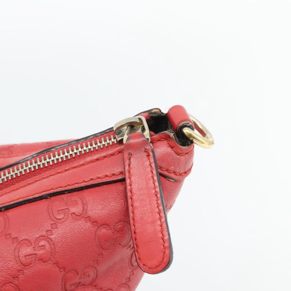 GUCCI GG Canvas Guccissima bamboo Hand Bag Leather Red Gold 339548 Auth bs35296