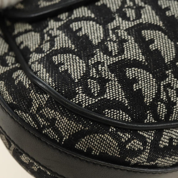 Christian Dior Trotter Canvas Umhängetasche Schwarz Silber Auth bs35297SAV