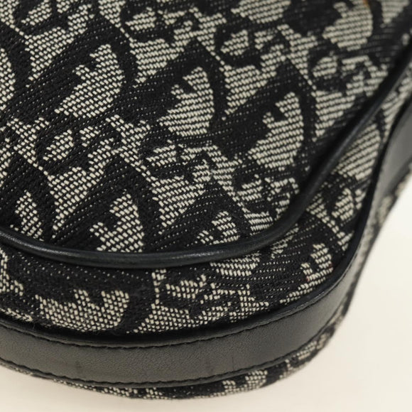 Christian Dior Trotter Canvas Umhängetasche Schwarz Silber Auth bs35297SAV