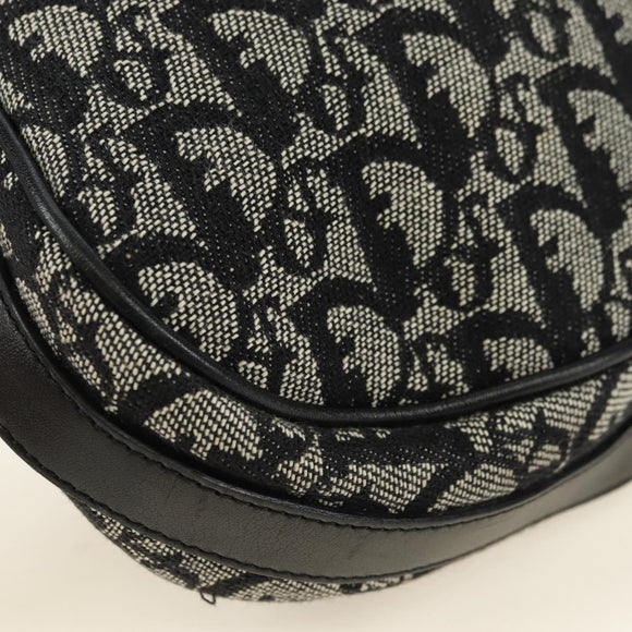 Christian Dior Trotter Canvas Umhängetasche Schwarz Silber Auth bs35297SAV