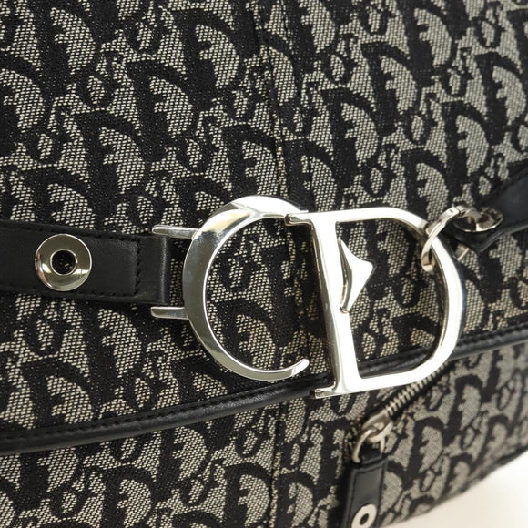 Christian Dior Trotter Canvas Umhängetasche Schwarz Silber Auth bs35297SAV