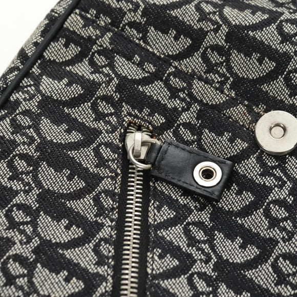 Christian Dior Trotter Canvas Umhängetasche Schwarz Silber Auth bs35297SAV