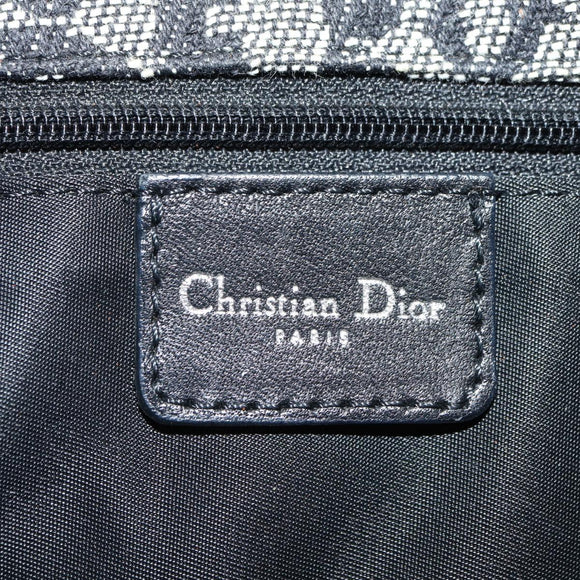 Christian Dior Trotter Canvas Umhängetasche Schwarz Silber Auth bs35297SAV
