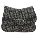 Christian Dior Trotter Canvas Umhängetasche Schwarz Silber Auth bs35297SAV-2