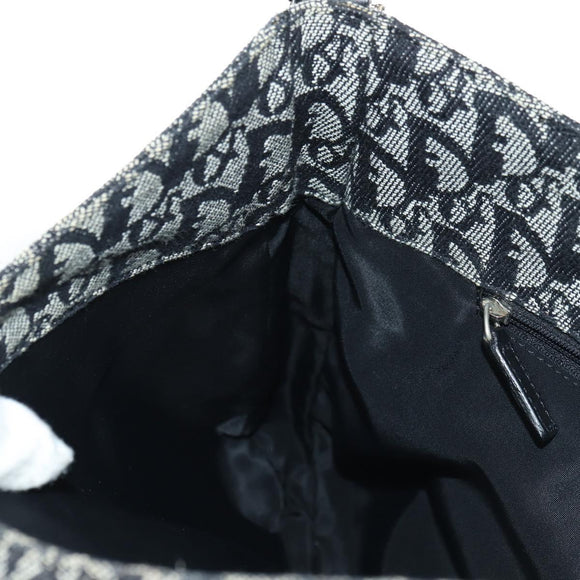 Christian Dior Trotter Canvas Umhängetasche Schwarz Silber Auth bs35297SAV