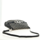 Christian Dior Trotter Canvas Umhängetasche Schwarz Silber Auth bs35297SAV-7