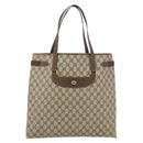GUCCI GG Supreme Web Sherry Line Tote Bag PVC Beige Red 39 02 091 Auth bs35298-2